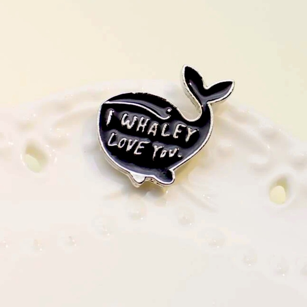 Whale enamel pin